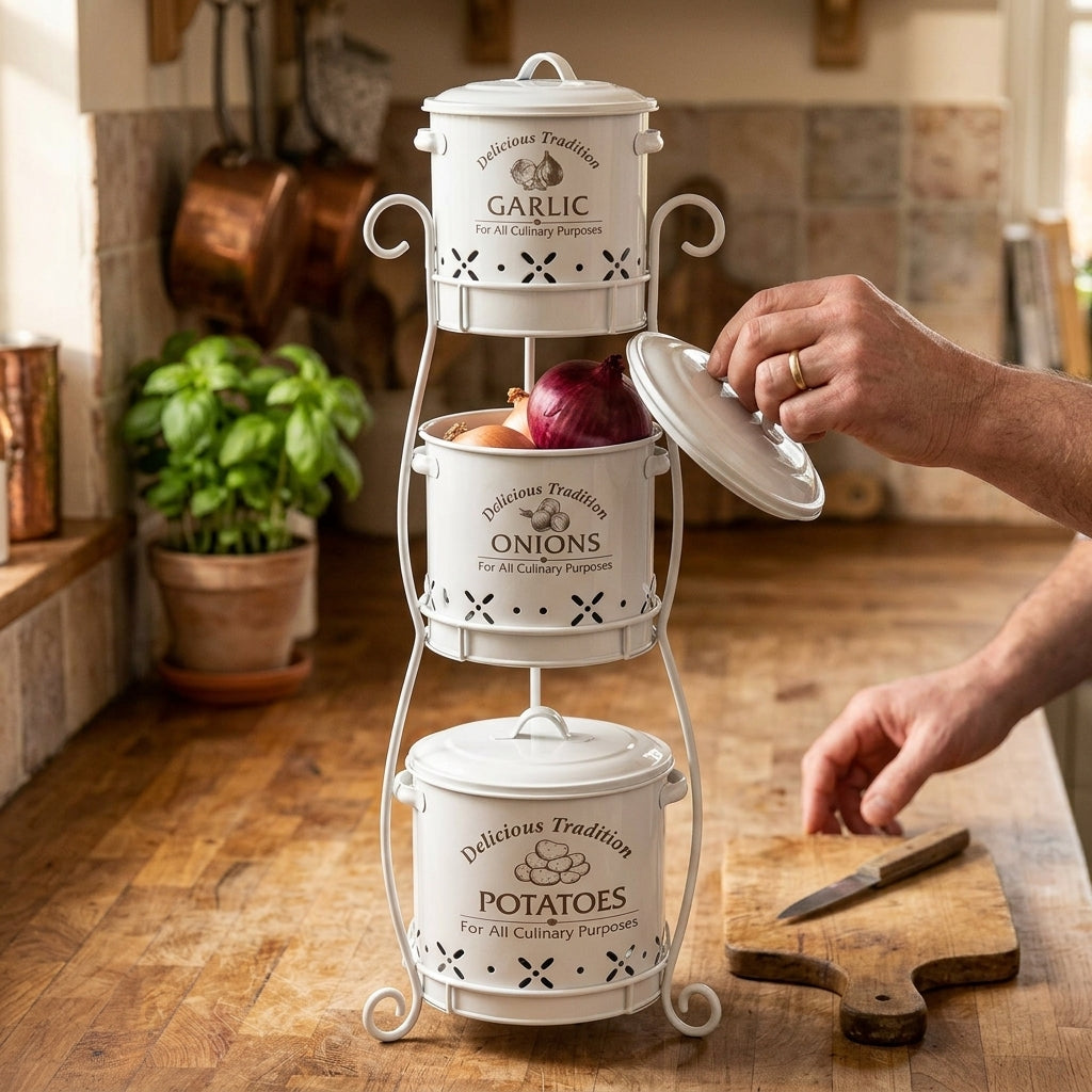 Ensemble de 3 Boîtes de Rangement pour Légumes